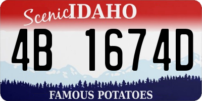 ID license plate 4B1674D