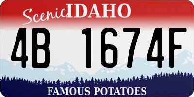 ID license plate 4B1674F