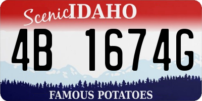 ID license plate 4B1674G