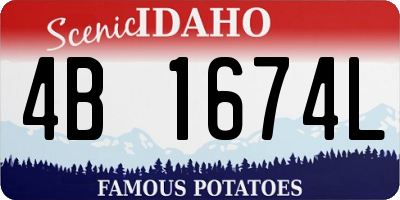 ID license plate 4B1674L
