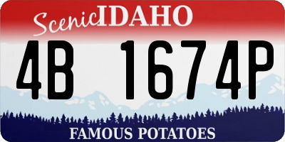ID license plate 4B1674P
