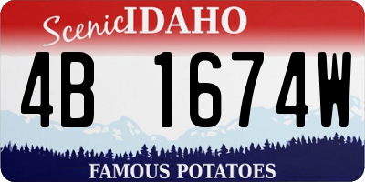 ID license plate 4B1674W