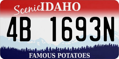 ID license plate 4B1693N