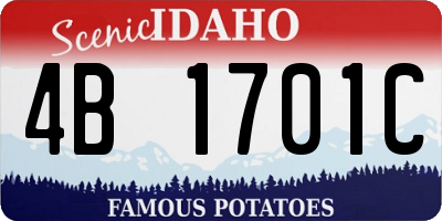 ID license plate 4B1701C
