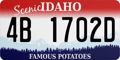 ID license plate 4B1702D