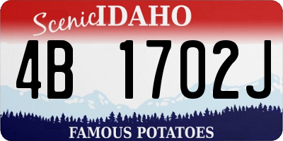 ID license plate 4B1702J