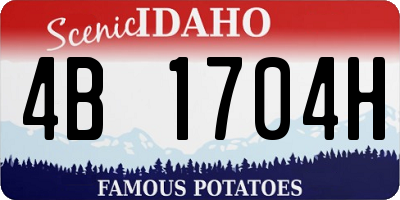ID license plate 4B1704H