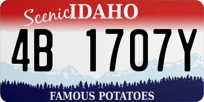ID license plate 4B1707Y