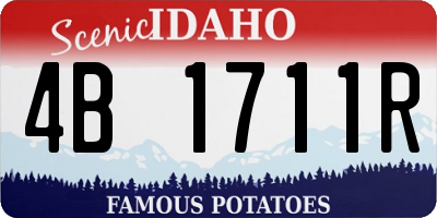 ID license plate 4B1711R