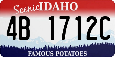ID license plate 4B1712C