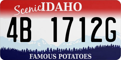ID license plate 4B1712G