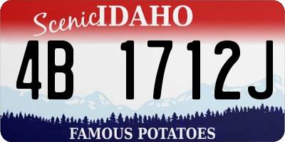 ID license plate 4B1712J