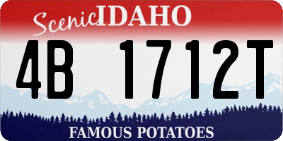 ID license plate 4B1712T
