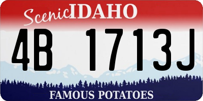 ID license plate 4B1713J