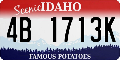 ID license plate 4B1713K