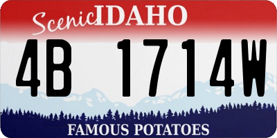 ID license plate 4B1714W