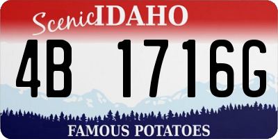ID license plate 4B1716G