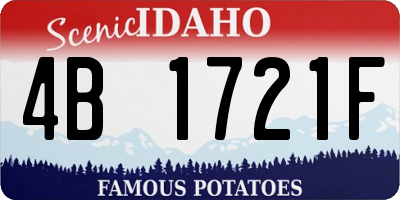 ID license plate 4B1721F
