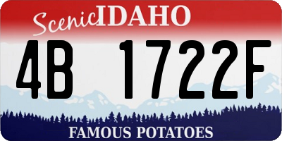 ID license plate 4B1722F