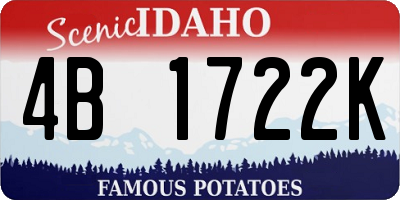ID license plate 4B1722K