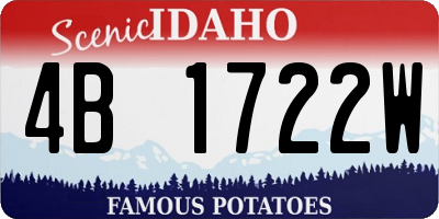 ID license plate 4B1722W