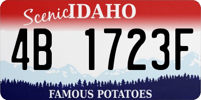 ID license plate 4B1723F