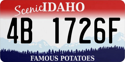 ID license plate 4B1726F