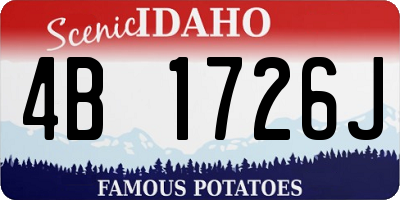 ID license plate 4B1726J