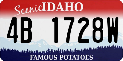 ID license plate 4B1728W