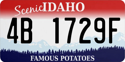 ID license plate 4B1729F