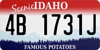 ID license plate 4B1731J