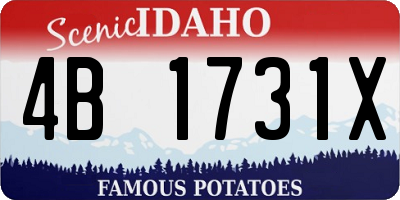 ID license plate 4B1731X