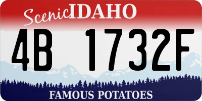 ID license plate 4B1732F