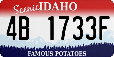 ID license plate 4B1733F
