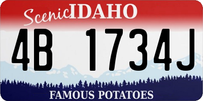 ID license plate 4B1734J