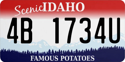 ID license plate 4B1734U