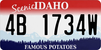ID license plate 4B1734W