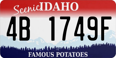 ID license plate 4B1749F