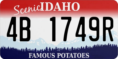 ID license plate 4B1749R