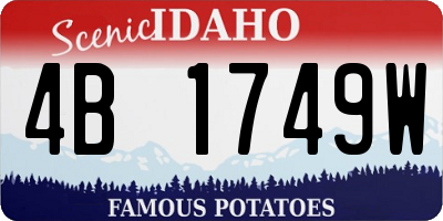 ID license plate 4B1749W