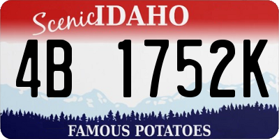 ID license plate 4B1752K