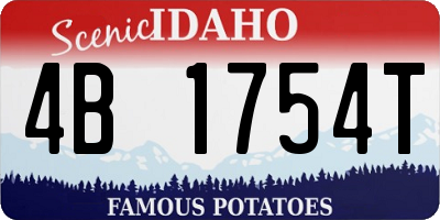ID license plate 4B1754T