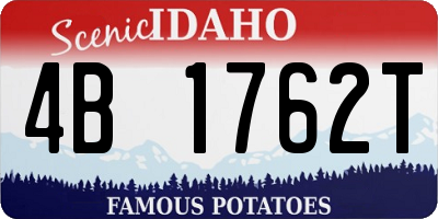 ID license plate 4B1762T
