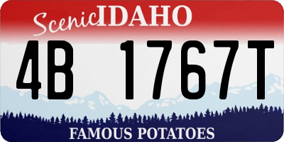ID license plate 4B1767T