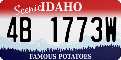 ID license plate 4B1773W