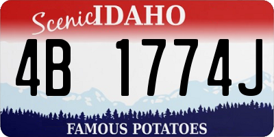 ID license plate 4B1774J
