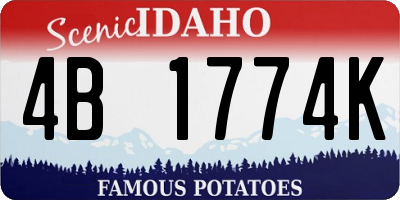 ID license plate 4B1774K