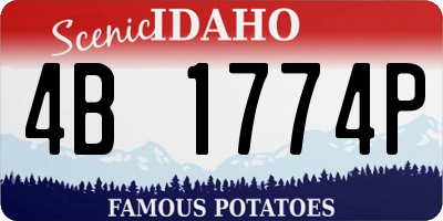 ID license plate 4B1774P