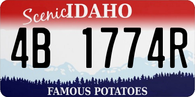 ID license plate 4B1774R