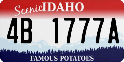 ID license plate 4B1777A